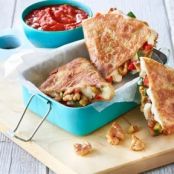 WALNUT, VEGETABLE AND CHICKEN QUESADILLAS